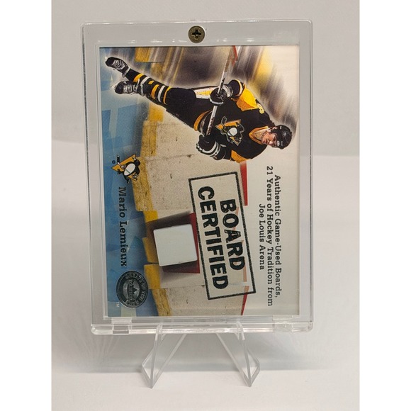 fleer Other - 2001 Fleer Greats Game Mario Lemieux Board Certified Joe Louis‎ Arena Relic